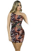Sexy One Shoulder Leopard Nightclub Mini Dress